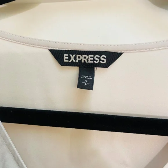 Express Short Sleeve Satin Blouse - Picture 2 of 9